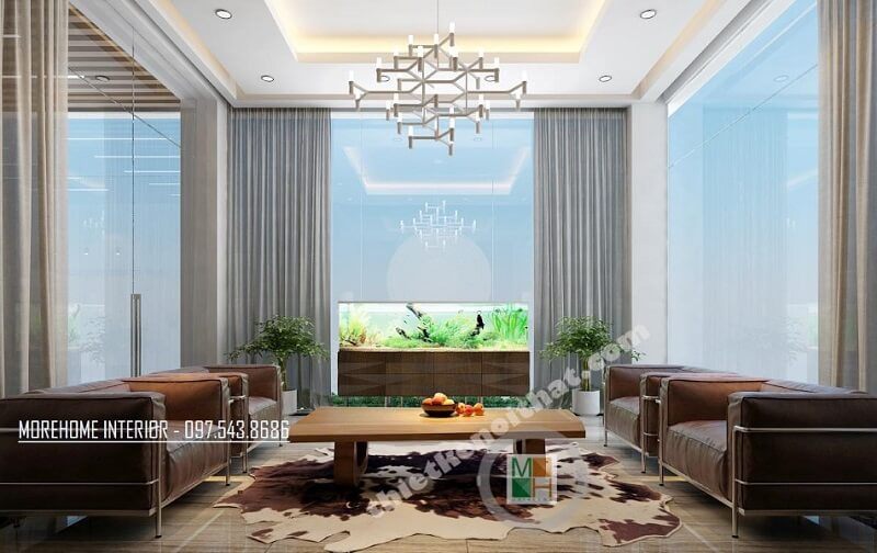 Mẫu thiết kế phòng tiếp khách công ty cổ phần tư vấn Xây dựng Công nghiệp và Đô thị Việt Nam đẹp