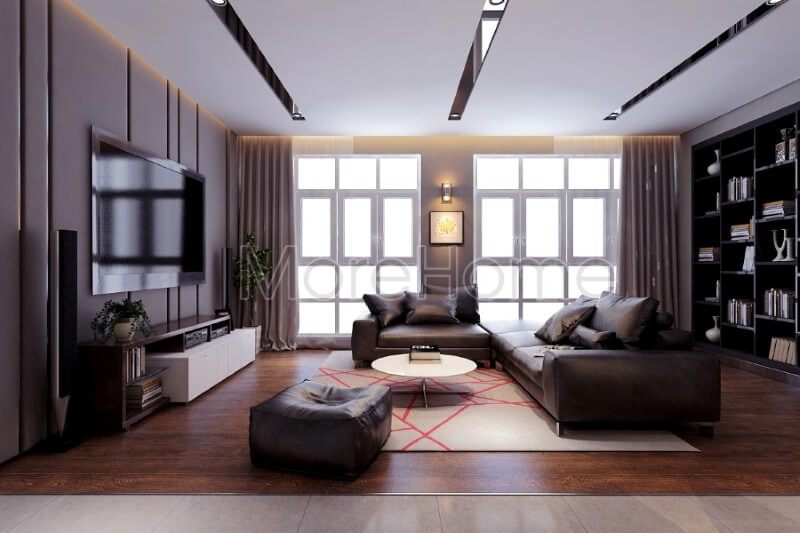 Thiết kế nội thất phòng khách chung cư Happy Valley Phú Mỹ Hưng phong cách trẻ trung