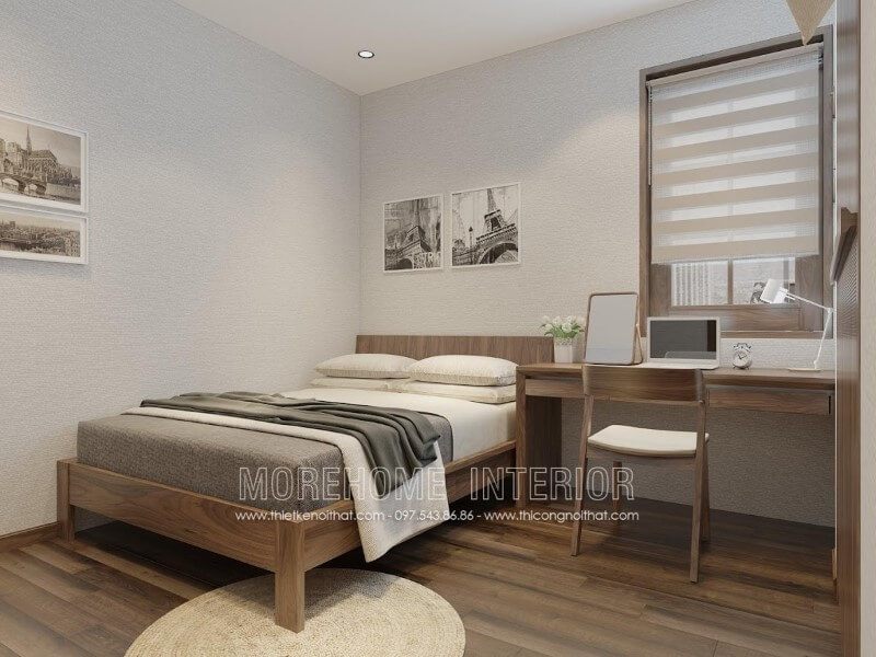 Mẫu bàn học đơn giản và đẹp được làm bằng gỗ óc chó sẽ là lựa chọn tuyệt vời cho con của bạn.